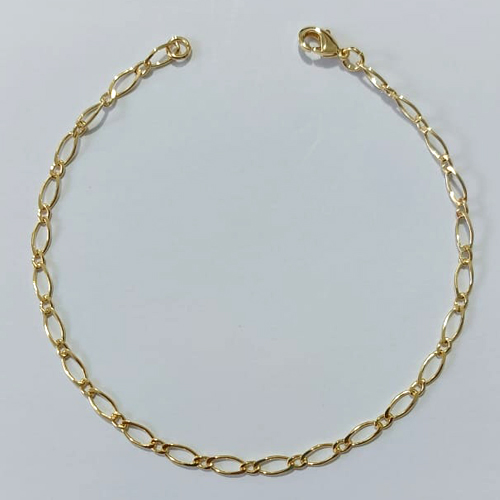 PULSEIRA FOLHEADA A OURO - BANHADO COM 3 MILÉSIMOS + VERNIZ DIAMOND - PULSEIRA 1X1 20CM LARGURA 2MM OUPS000199