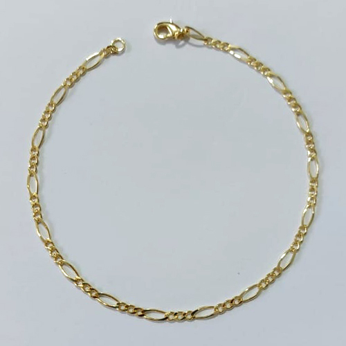 PULSEIRA FOLHEADA A OURO - BANHADO COM 3 MILÉSIMOS + VERNIZ DIAMOND - PULSEIRA 3X1 20CM LARGURA 2MM OUPS000198