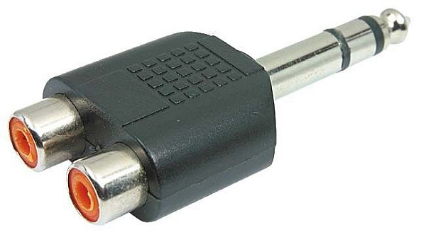 Plug Divisor P10 Macho para  2 x RCA Fêmea