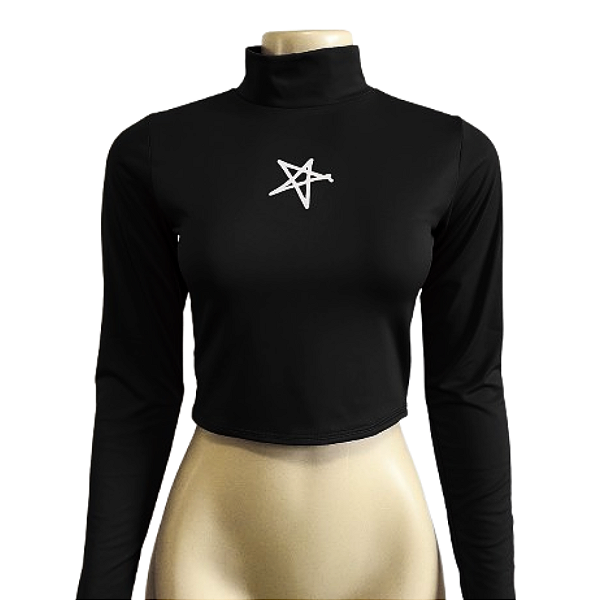Cropped Manga Longa Gola Alta Dryfit