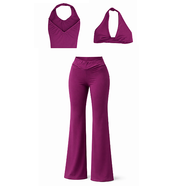Kit Promocional Calça Wide leg + Top Aquarius + Top Cherry