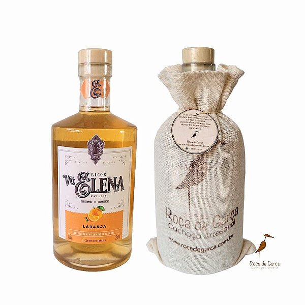 Licor Fino de Laranja Natural Vó Elena 750ml (não acompanha copo/taça)