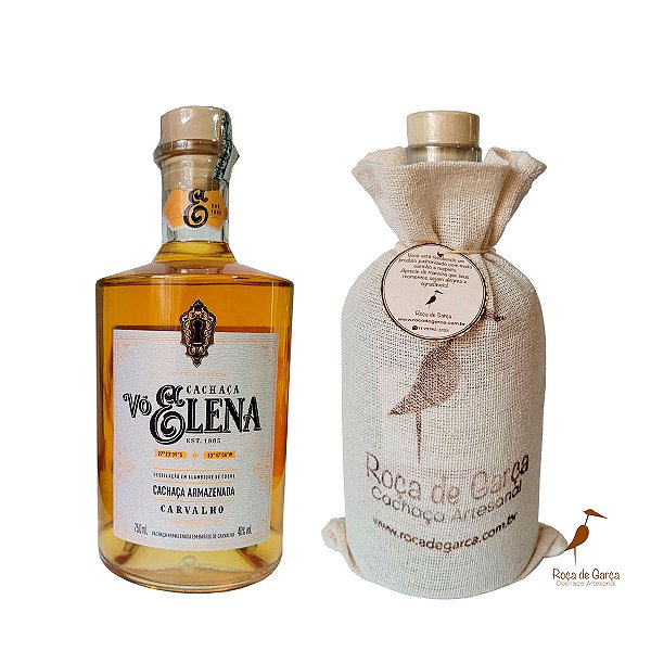 Cachaça de Alambique Vó Elena Armazenada em Barris Carvalho 750ml