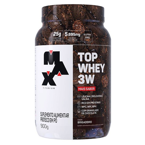 Top Whey 3W + Sabor 900G - Max Titanium
