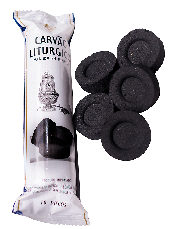 Carvão Litúrgico Italiano - rápido acendimento -1 pacote com 10 discos