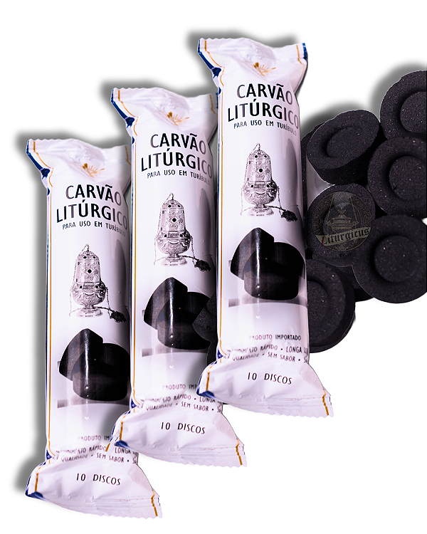 Carvão Litúrgico Italiano de rápido acendimento: Kit Econômico - 3 pacotes, 30 discos