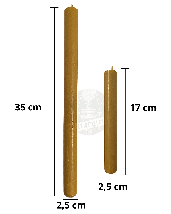 Vela Litúrgica de Cera de Abelha- para castiçais e altares - escolha tamanhos e quantidades