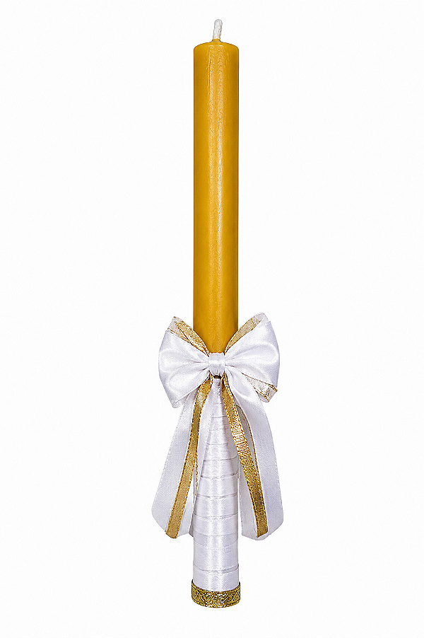 Vela artesanal de cera para Batismo e Crisma