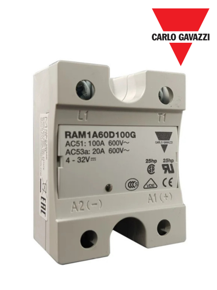 Relé de estado sólido 100A 600V - RM1A60D100G -  CARLO GAVAZZI