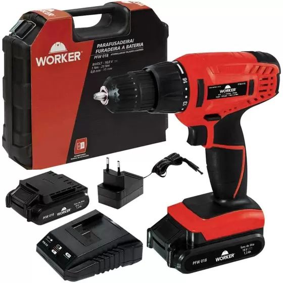 Parafusadeira 18V 2 Baterias PFW018I Worker Bivolt