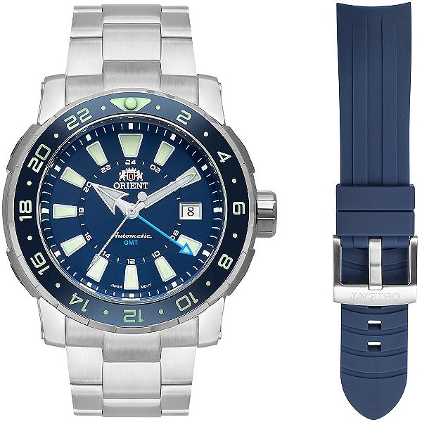 Relógio Orient | Prateado | Poseidon GMT  | Automático | NH3SS003 D1SX