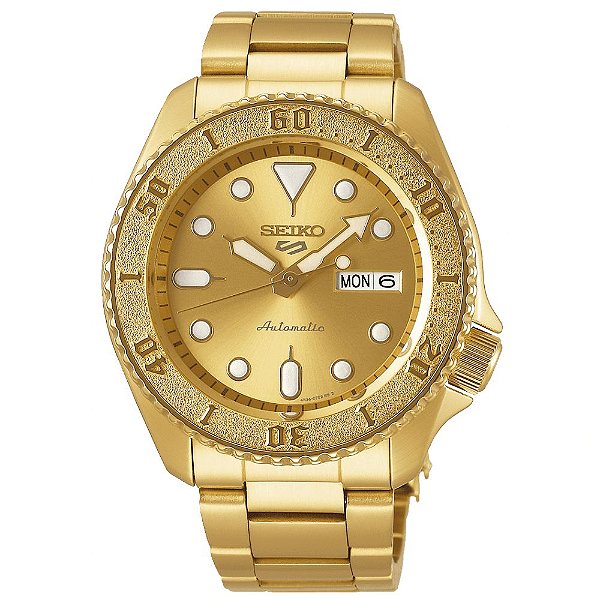 Relógio New Seiko 5 Sports Automático SRPE74K1 Dourado