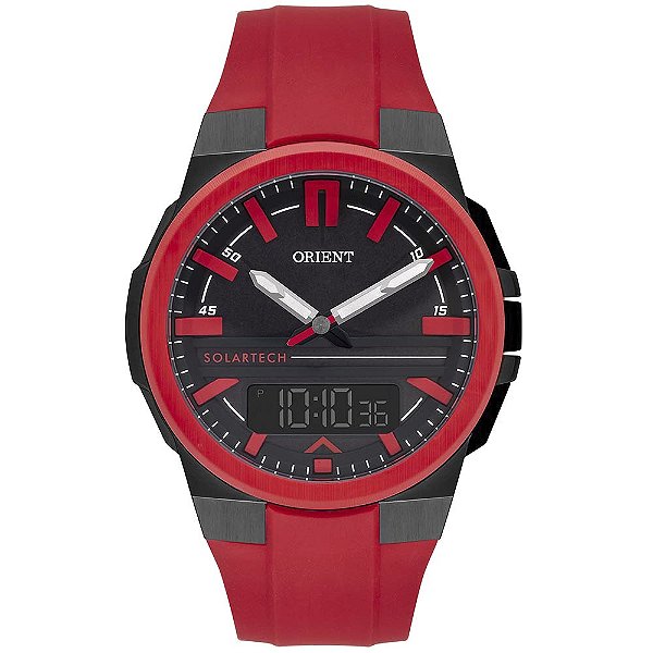 Relógio Orient | Vermelho | SolarTech | Analógico e Digital | MTSPA004 P1VX
