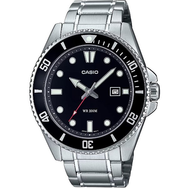 Relógio CASIO DURO Preto Masculino MDV-107D-1A1VDF 200m