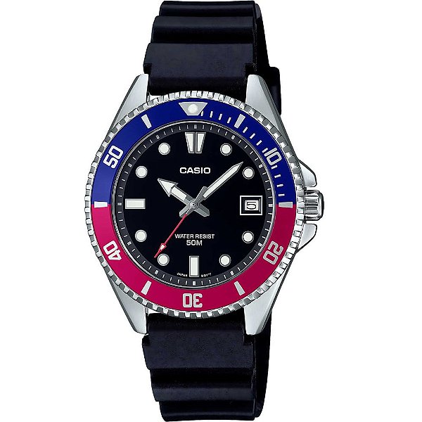 Relógio CASIO DURO PEPSI Masculino 38mm MDV-10-1A2V