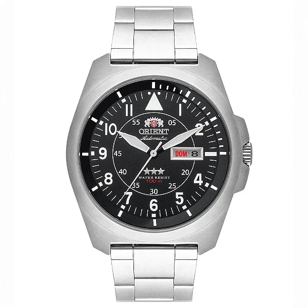 Relógio Orient Militar Automático Prata F49SS019