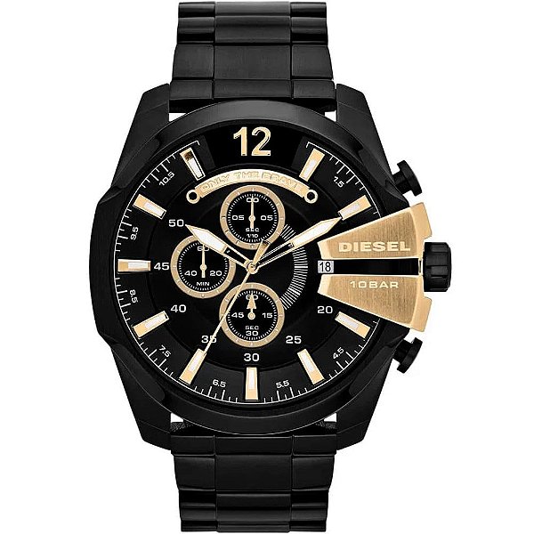 Relógio DIESEL Cronógrafo Mega Chief Masculino Preto DZ4338B1 P2PX