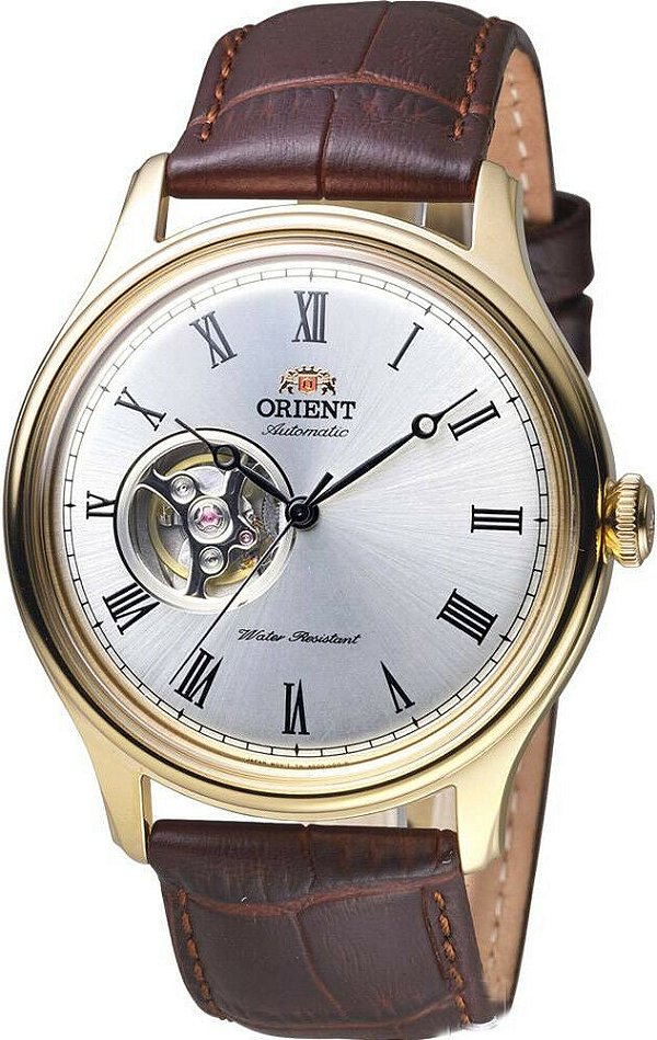 Relógio ORIENT Bambino Classic Envoy Open Heart - TAG00002W0 Mostrador Branco