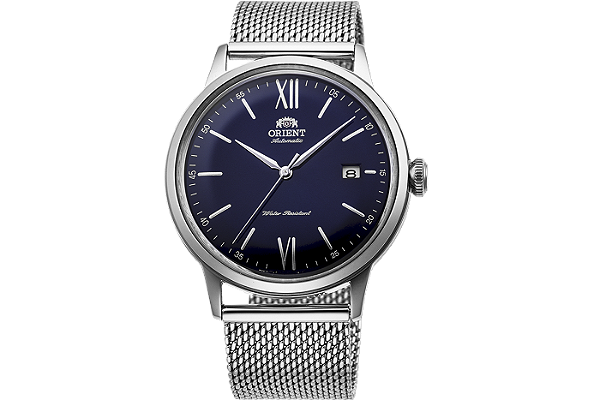 Relógio Orient Bambino Automático RA-AC0019L30B Azul – Elegância com Pulseira de Aço
