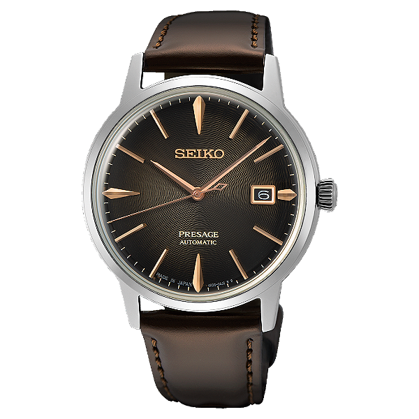 Relógio Seiko Presage SRPJ17 The Irish Coffee Automático Japonês Clássico com Pulseira de Couro