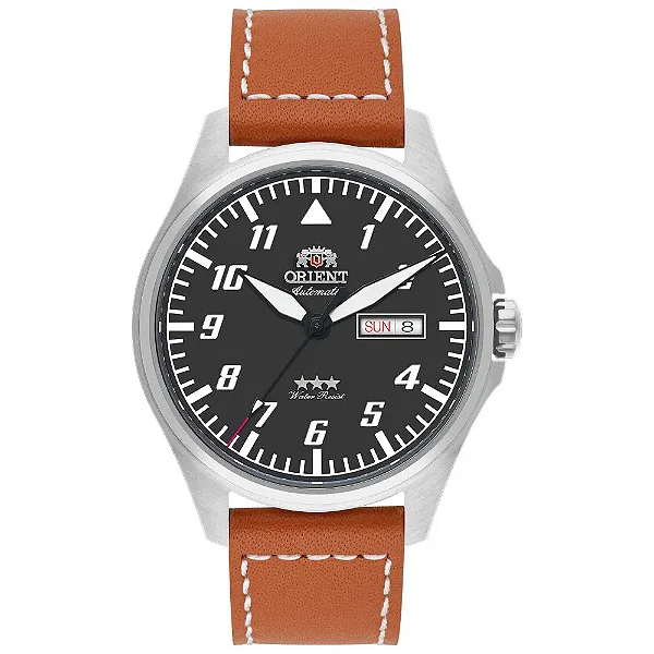 Relógio Orient 3 Estrelas Air Pilot Automático Preto YN6SC010 P2MX