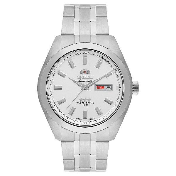 Relógio Orient 3 Estrelas Automático Branco 469SS075NH S1SX
