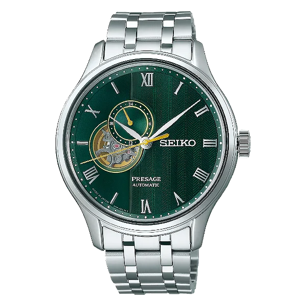Relógio Seiko Presage Zen Garden Open Heart Automático Verde SSA463J1
