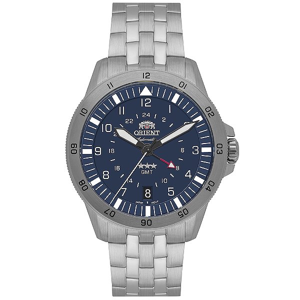 Relógio Orient 3 Estrelas Sport Air GMT Automático Azul NH3SS018 D2SX