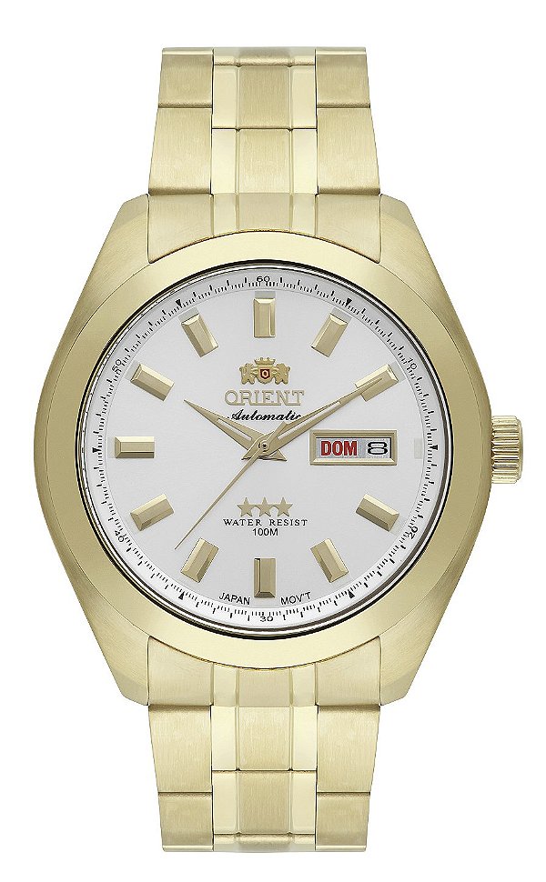 Relógio Orient 3 Estrelas Automático Dourado 469GP076NH S1KX