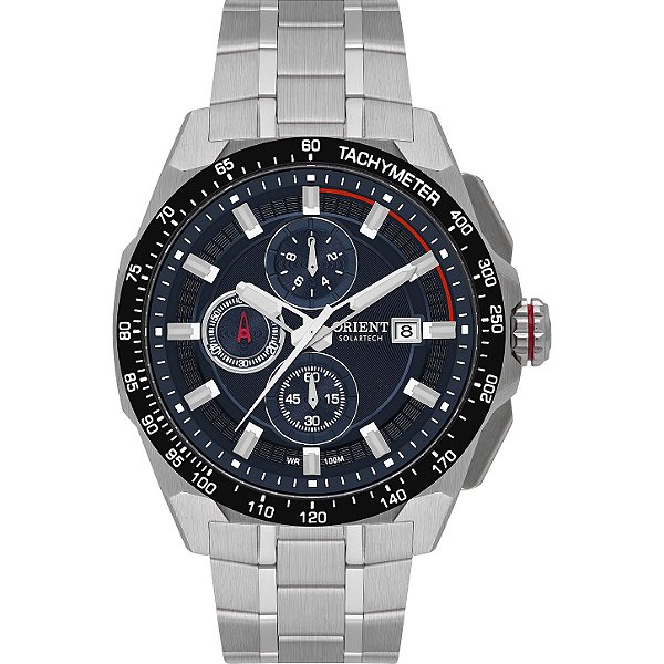 Relógio ORIENT Solartech Cronógrafo MBSSC296 D1SX Safira 100m