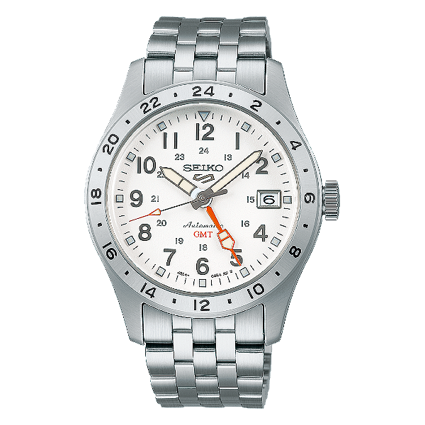 Relógio Seiko 5 Sports Field GMT Automático Branco SSK059B1