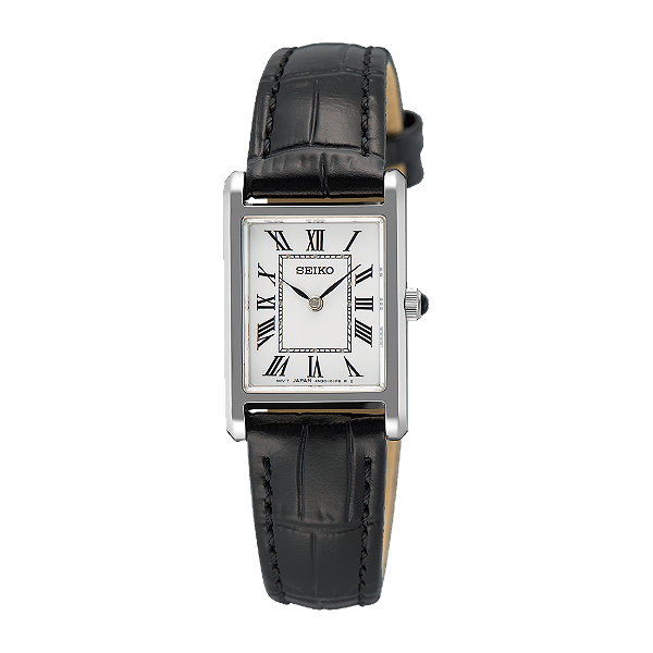 Relógio Seiko Tank Feminino Retangular Quartz Branco SWR107B1