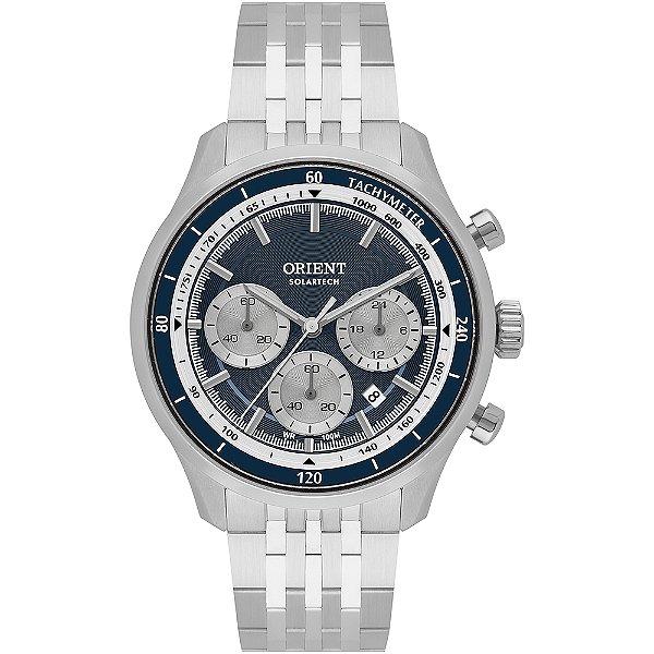 Relógio Orient Solartech Elegance Cronógrafo Azul MBSSC309 D1SX