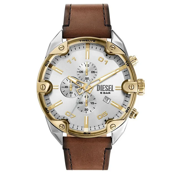 Relógio Diesel Spiked Cronógrafo Masculino Prata DZ4665B1 S2NX