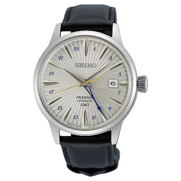 Relógio Seiko Presage Cocktail Time GMT Silver Bullet Automático SSK049J1