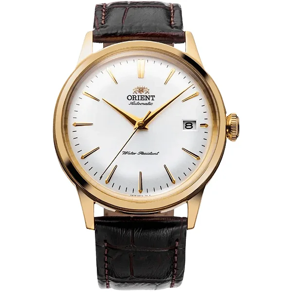 Relógio Orient Bambino 38 Automático Prata Dourado RA-AC0M01S30B