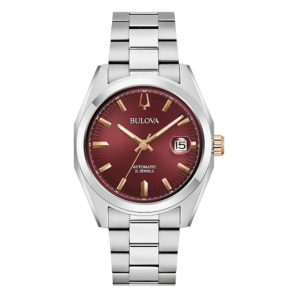 Relógio Bulova Surveyor Automático Bordô 98B422