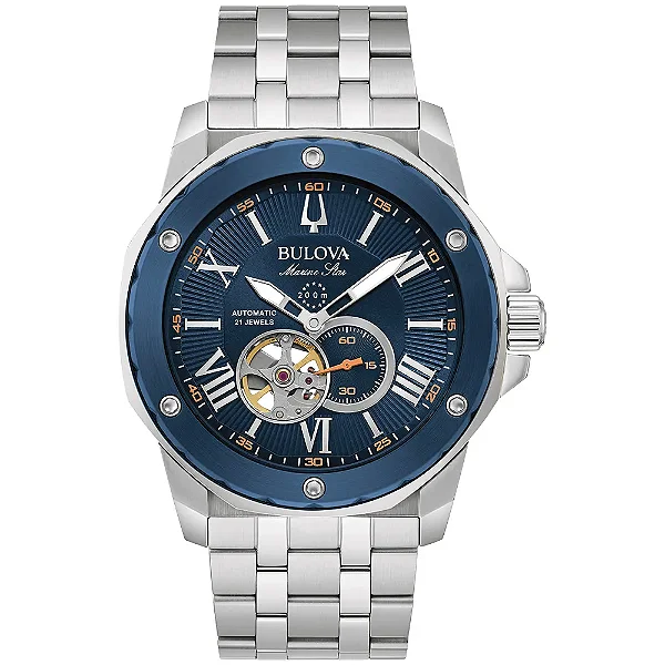 Relógio Bulova Marine Star Automático Azul 98A302