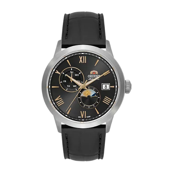 Relógio Orient Special Caliber Sun & Moon Automático Preto YN6SC034 P3PX