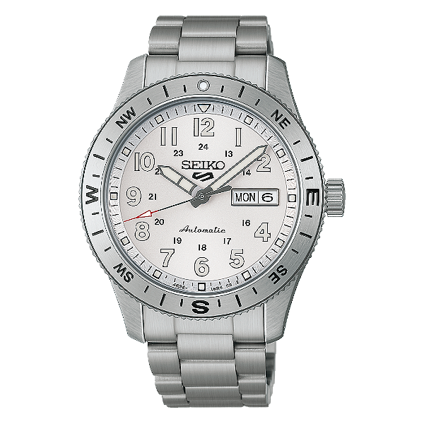 Relógio Seiko 5 Sports Field Bússola Automático Branco HDB007B1
