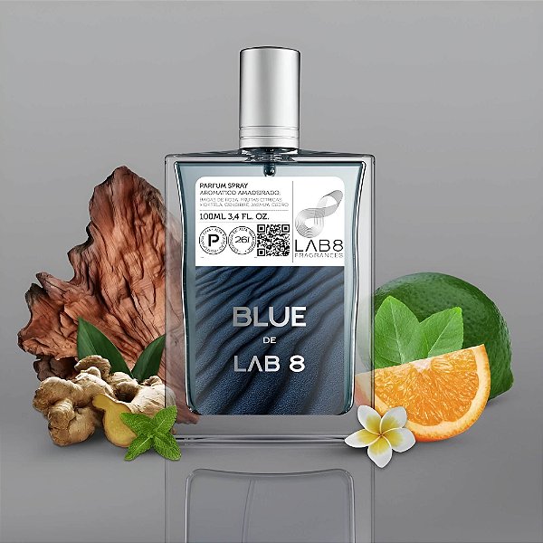 Perfume Masculino Lab 8 Blue 100ml Parfum 26% Essência LAB8