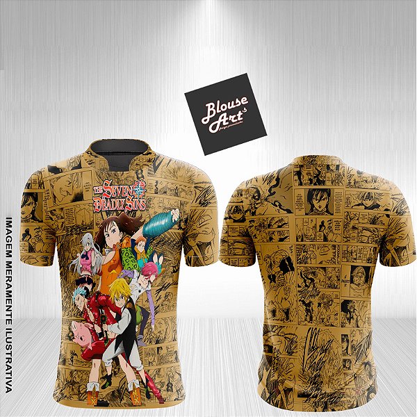 Camiseta Geek  Dourada Sete Pecados Capitais Nanatsu GK09