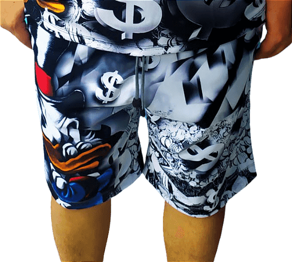 Bermuda De Quebrada Qb22 Tio Patinhas Preta Branca Humildade
