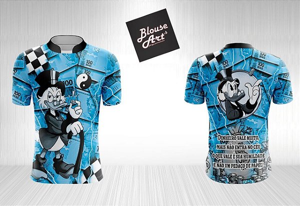 Camisa De Quebrada QB34 Tio Patinhas Notas de Cem Quadriculada Tony Country