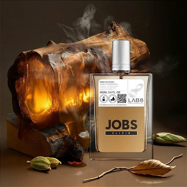 Perfume Masculino LAB 8 Jobs Elixir 100ml Amadeirado Âmbar Especiado Lab8