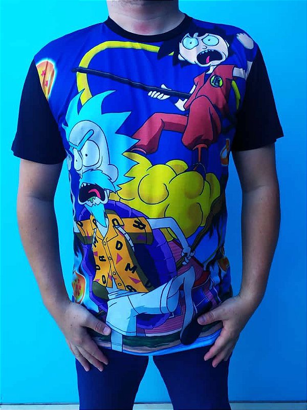 Camiseta Long Line Rick and Morty Full Print 3D Estampas Engraçadas LL68
