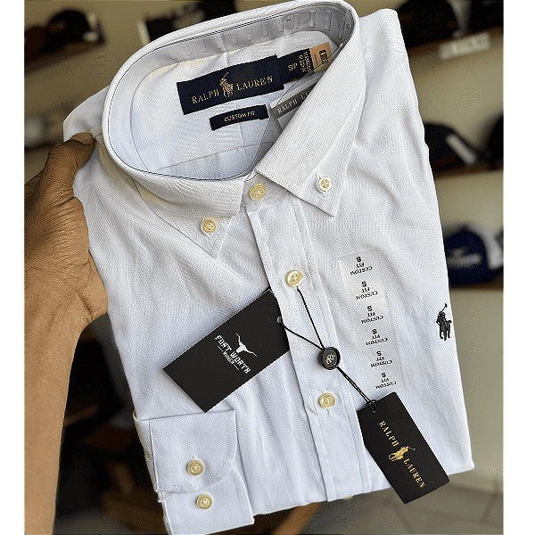 CAMISA POLO RALPH LAUREN MANGA LONGA BRANCA