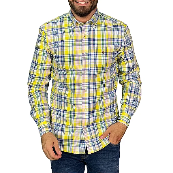 CAMISA POLO RALPH LAUREN OXFORD AMARELA