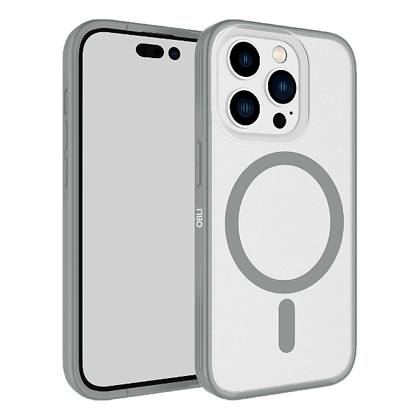 Capa Brave MagSafe iPhone Cinza OBLI*
