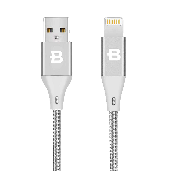 CABO NYLON BLIZ 1,2MT USB - LIGHTNING BRANCO